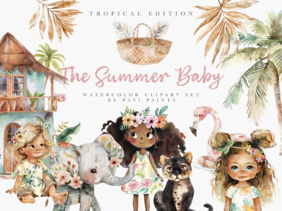Download Boho Summer Baby Clipart Bundle - Boho Collection
