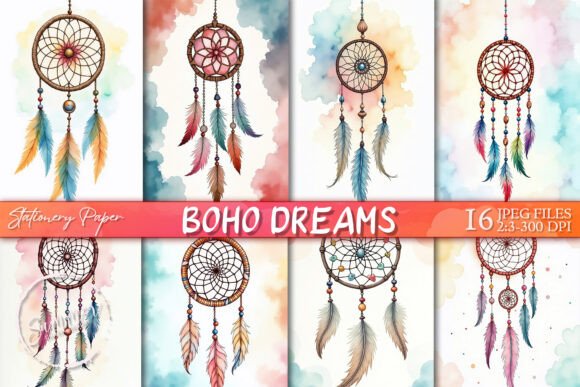 Download Boho Dreamcatcher Scrapbook Paper - Boho Collection