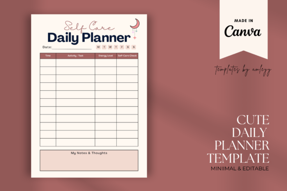 Download Boho Self-Care Daily Planner Template - Boho Collection