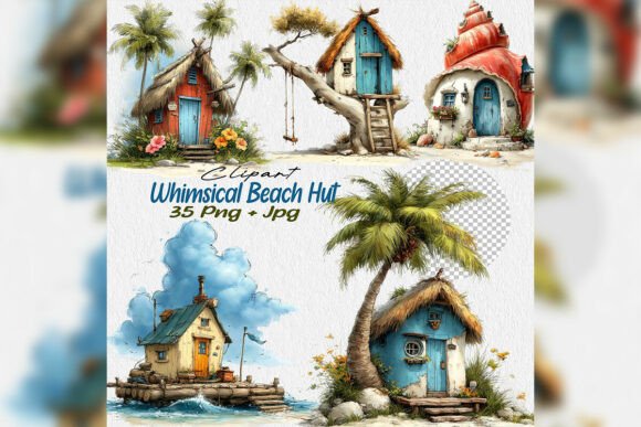 Download Whimsical Beach Hut PNG Clipart Summer - Premium Resources