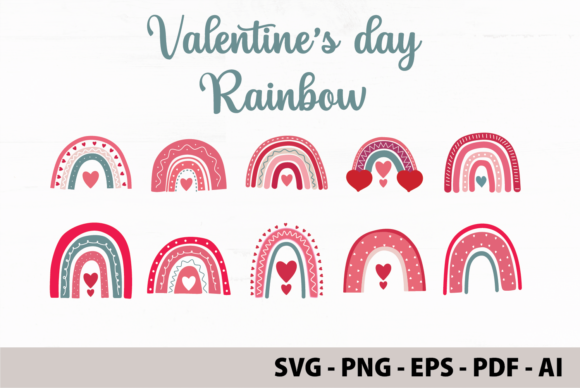 Download Boho Rainbow Valentine's Day SVG Bundle - Boho Collection